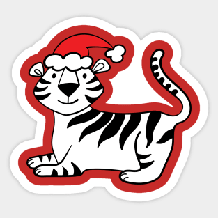 Christmas Tiger Sticker